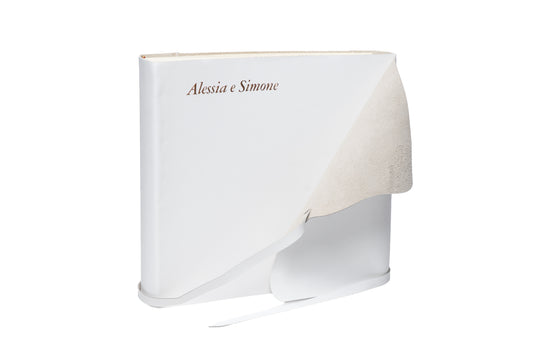 Album in Pelle Bianca | Con laccio e stampa