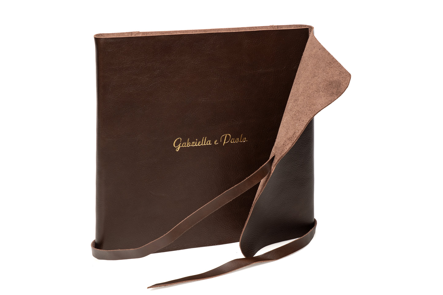 Album in Pelle Marrone | Con laccio e stampa